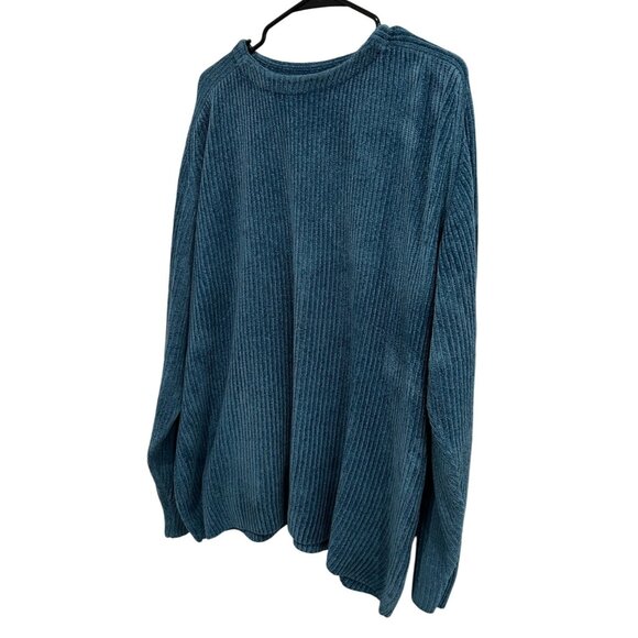 Barry Bricken Neiman Marcus Acrylic Blue Ribbed Knit Sweater Sz XL - Picture 3 of 8